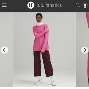 lululemon athletica Pink Crew Neck Sweater